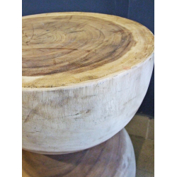 Stolik Stołek Owal okrągły pełne drewno TEAK 45cm